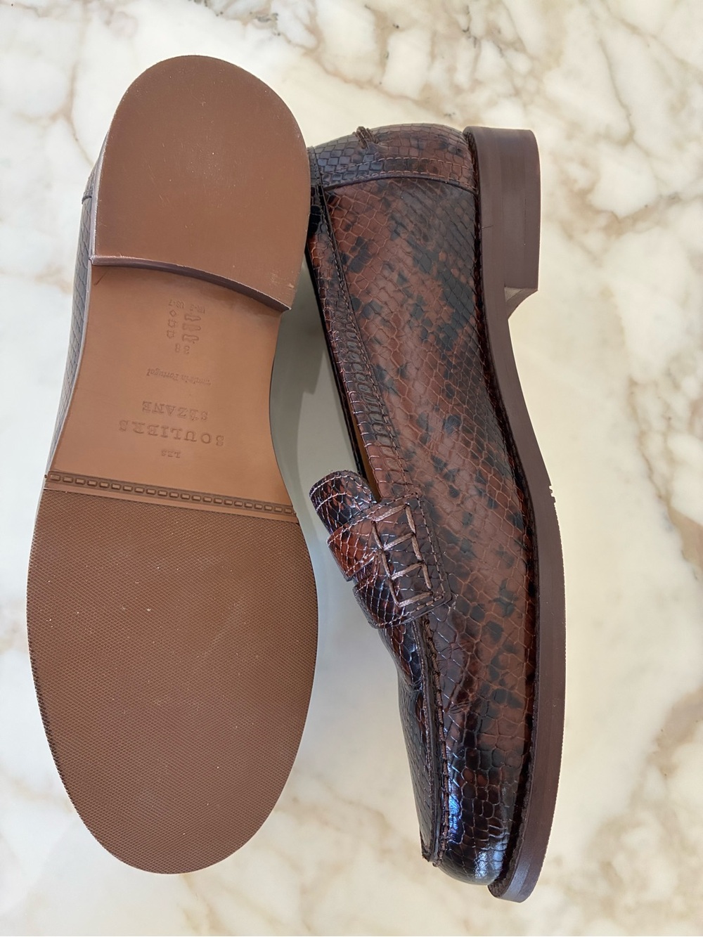 Sezane loafers — Brown Python Print 
Size 38 - Picture 7 of 9